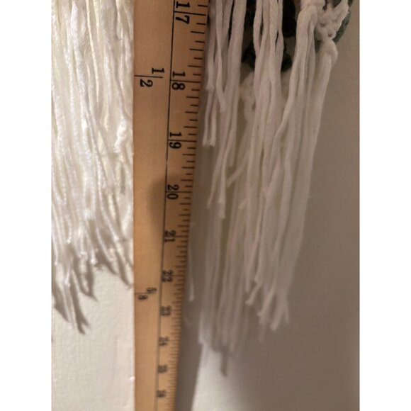 Handmade Crochet Fringe Boho Crop Top With Multicolor Diamond Pattern - Picture 8 of 9